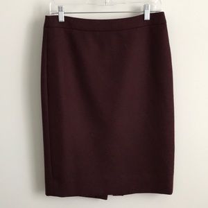 J Crew Burgundy Wool No. 2 Pencil Skirt